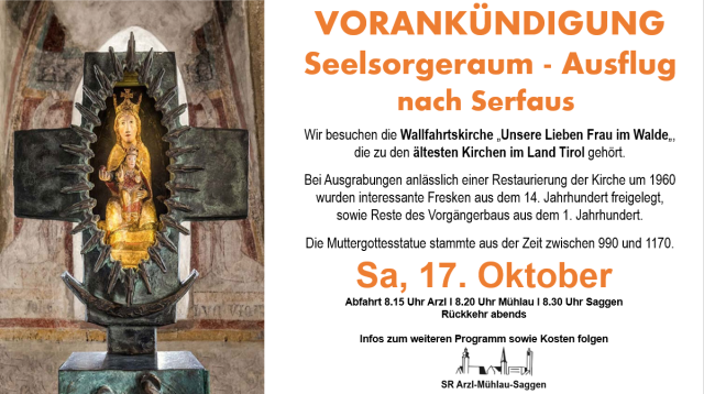 Vorankündigung Seelsorgeraum-Ausflug