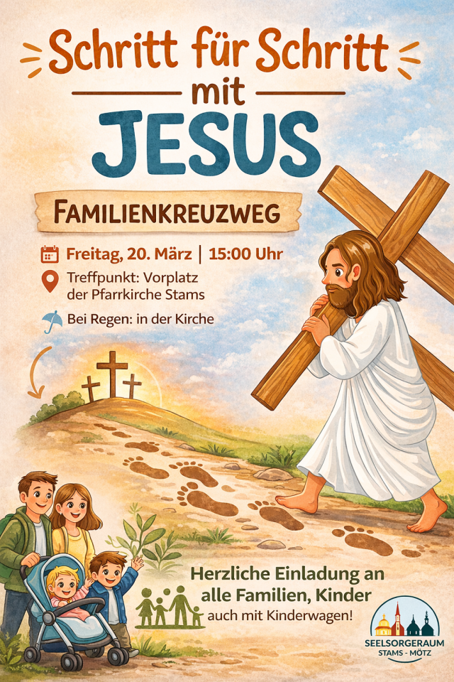 Familienkreuzweg „Schritt für Schritt mit Jesus“