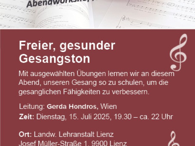 Freier, gesunder Gesangston