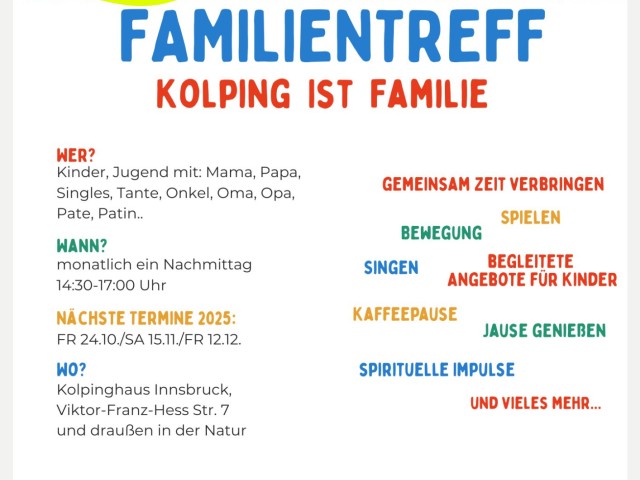 Kolping Familiennachmittag am 15.11.