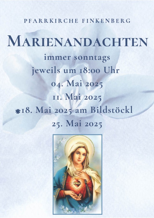 Marienandachten in der Pfarrkirche Finkenberg